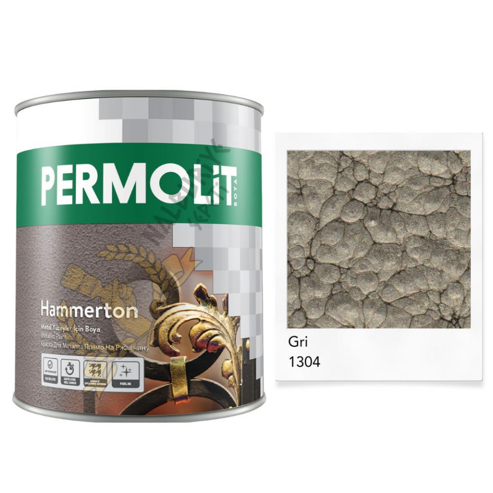 Permolit Hammerton Dekoratif Metal Boyası GRİ 0.65 Lt.