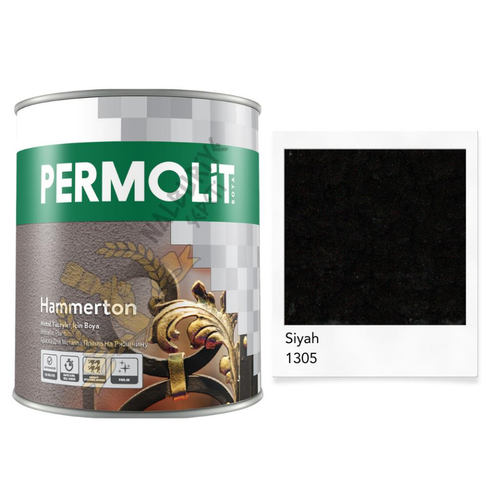 Permolit Hammerton Dekoratif Metal Boyası SİYAH 0.65 Lt.