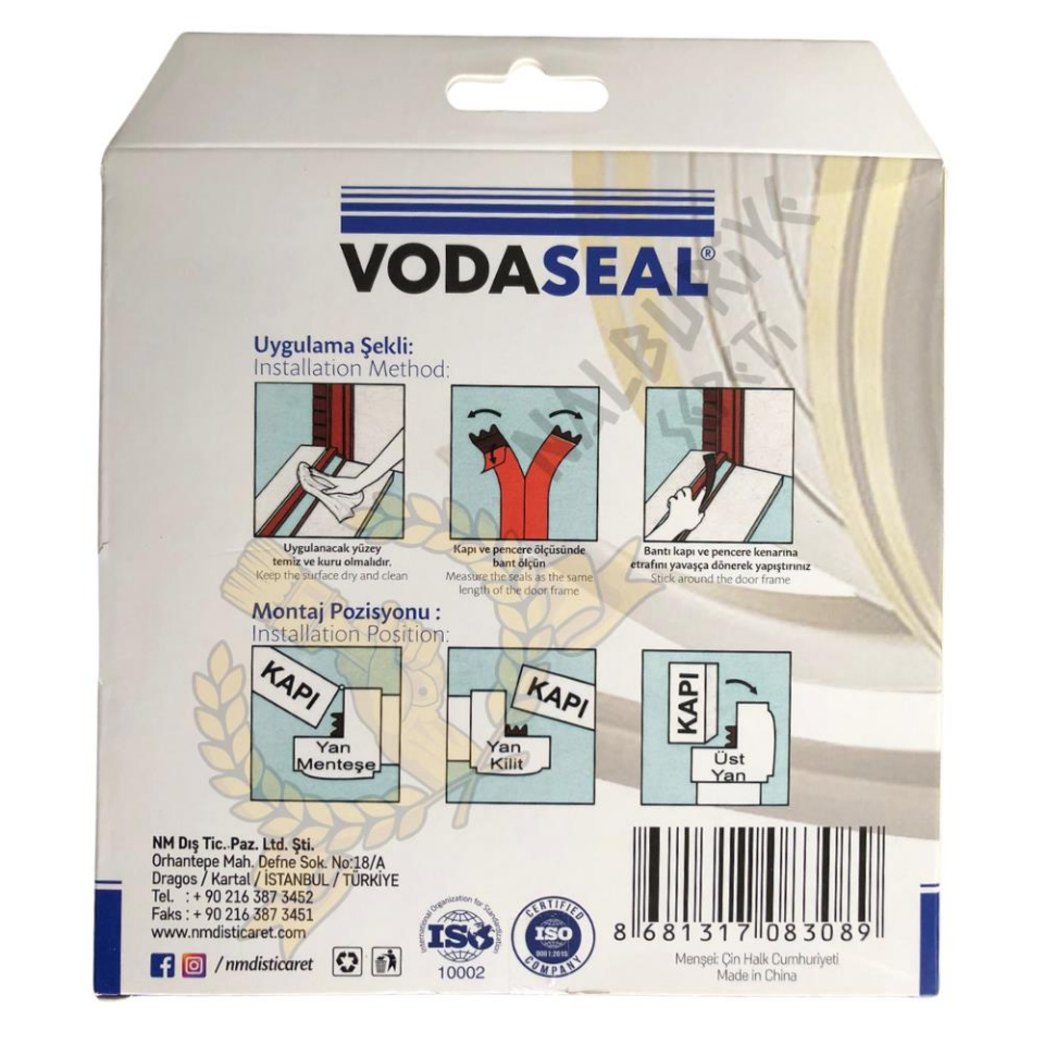 VodaSeal D Profil Kapı ve Pencere İzolasyon Bandı 6.20 mt. - Beyaz