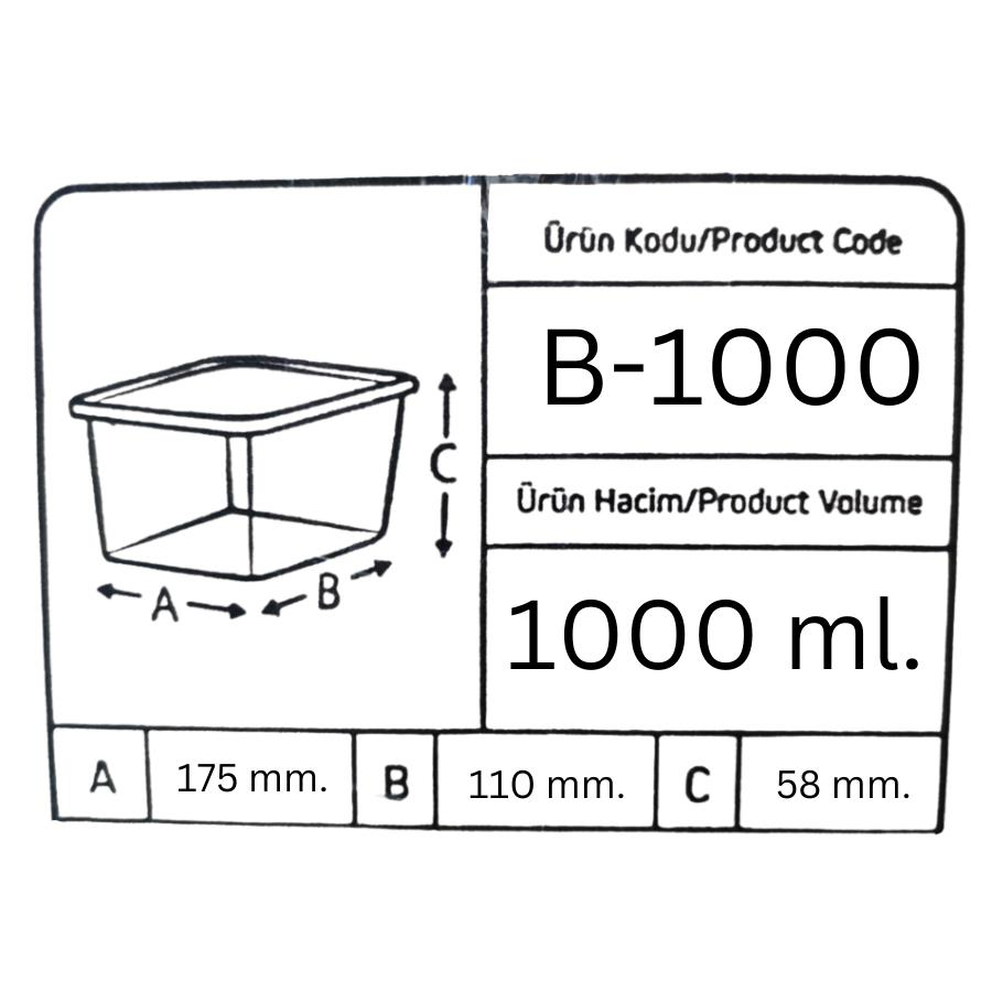 Offbox Buzluk Sebze Bakliyat Et Gıda Saklama Kabı - 1 Lt. - 10 Adet