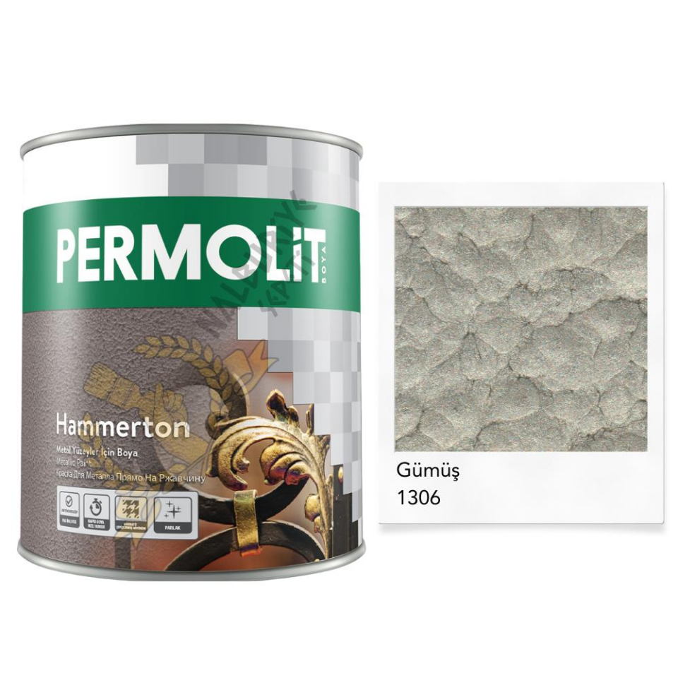 Permolit Hammerton Dekoratif Metal Boyası GÜMÜŞ 2.2 Lt.