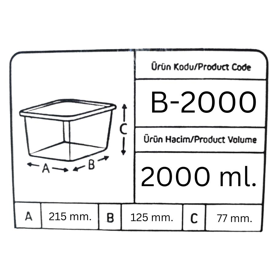 Offbox Buzluk Sebze Bakliyat Et Gıda Saklama Kabı - 2 Lt. - 10 Adet
