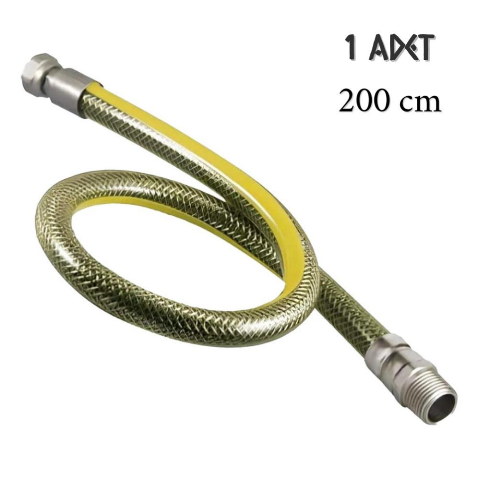 Gassa Ocak - Fırın - Gaz Bağlantı Hortumu - Rekorlu Nipelli - 200 cm.