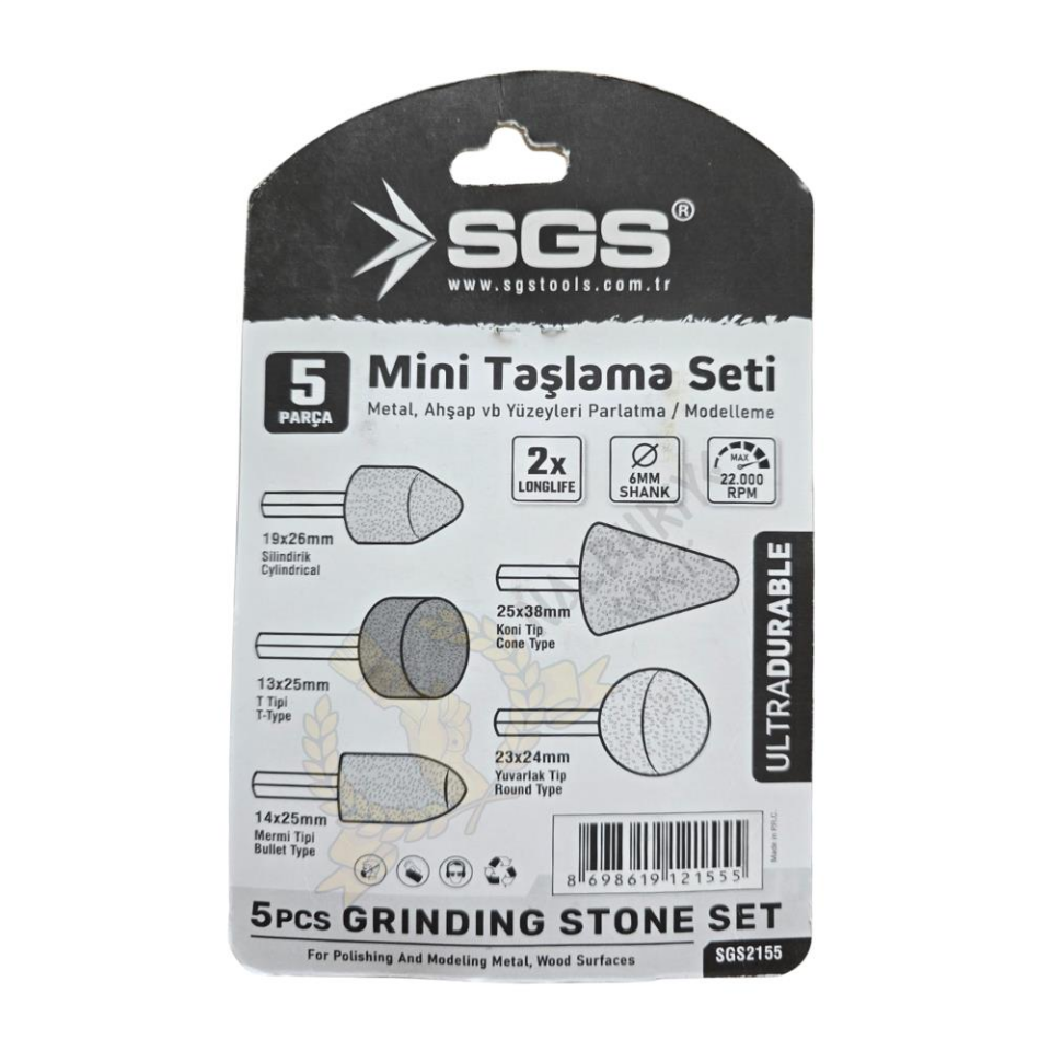 SGS Metal ve Ahşap Mini Taşlama Matkap Ucu Seti - 5 Parça