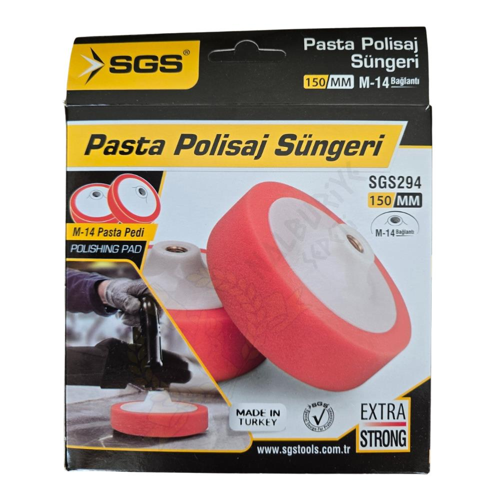 SGS Pedli Pasta Polisaj Süngeri - 150 mm. - M14 Bağlantı - 1 Adet