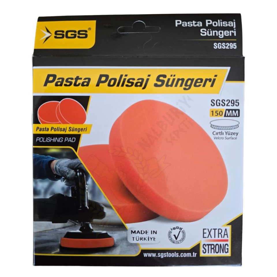 SGS Cırtlı Pasta Polisaj Süngeri Düz - 150 mm. - 1 Adet