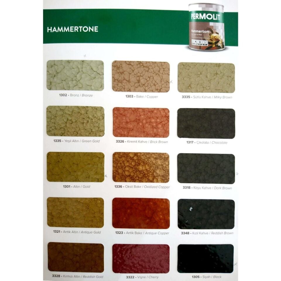 Permolit Hammerton Dekoratif Metal Boyası KAHVE 0.65 Lt.