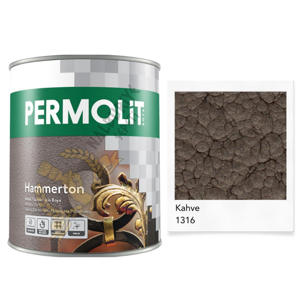 Permolit Hammerton Dekoratif Metal Boyası KAHVE 2.2 Lt.