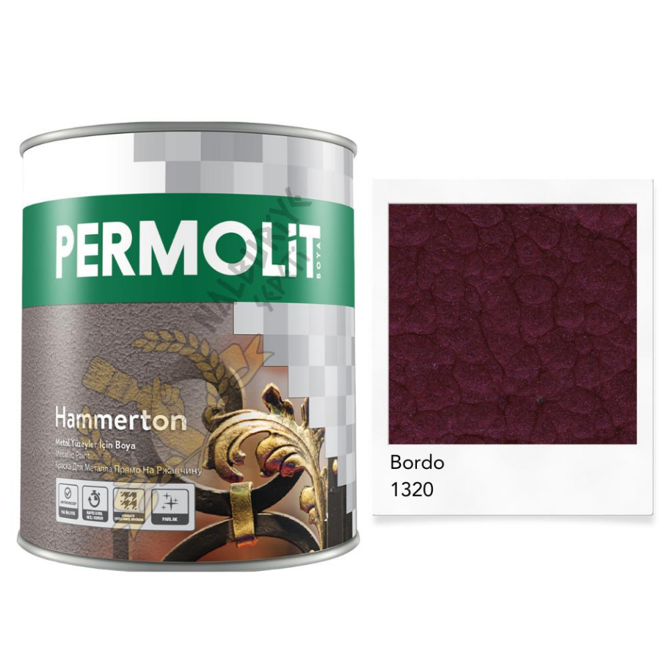 Permolit Hammerton Dekoratif Metal Boyası BORDO 2.2 Lt.