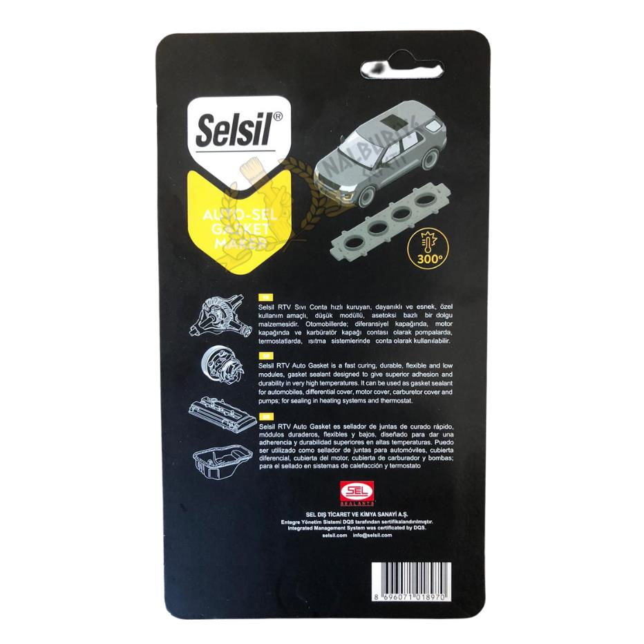 Selsil Oto Sıvı Conta SİYAH 85 gr.