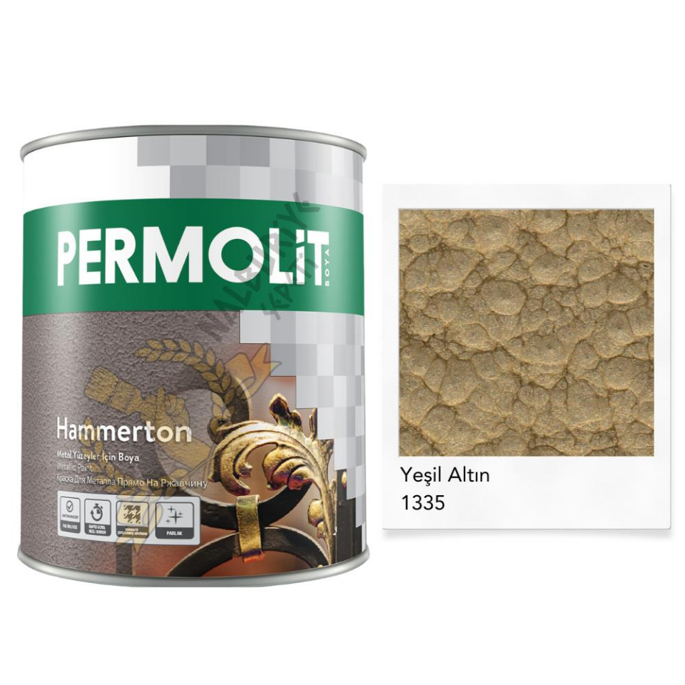 Permolit Hammerton Dekoratif Metal Boyası YEŞİL ALTIN 2.2 Lt.