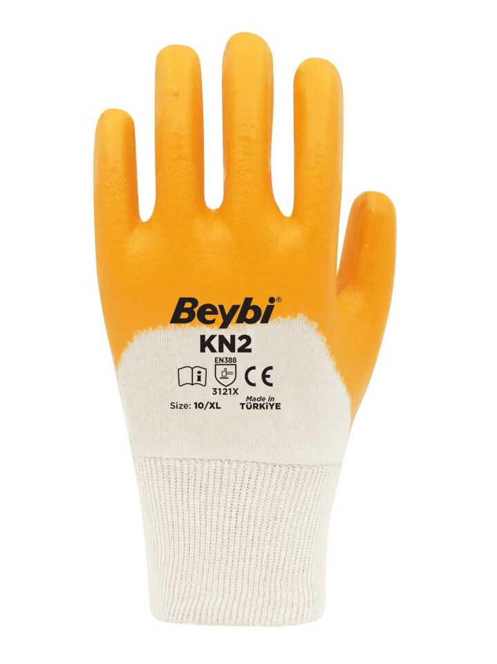 Beybi Pamuk-Nitril 3/4 Kaplama İş Eldiveni KN2 No: 10 - 12 Çift
