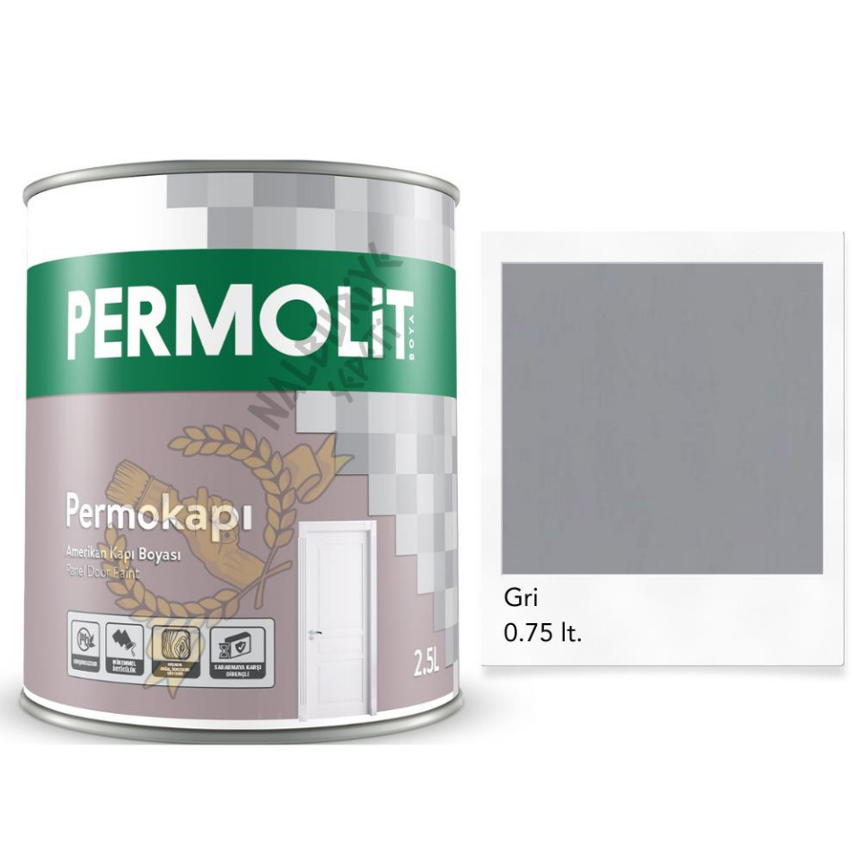 Permolit Sentetik Amerikan Panel Kapı Boyası GRİ 0.75 Lt.