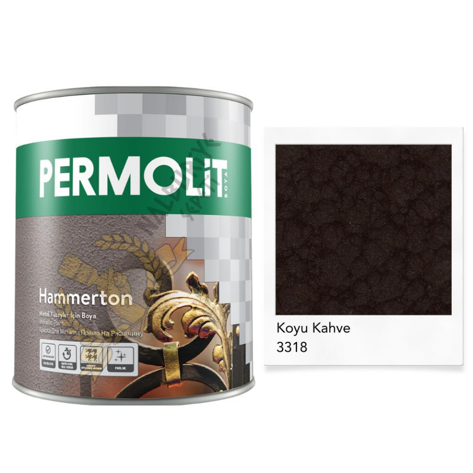 Permolit Hammerton Dekoratif Metal Boyası KOYU KAHVE 2.2 Lt.