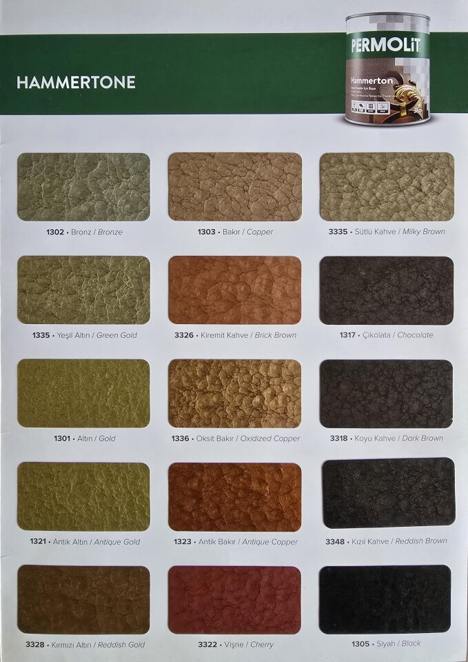 Permolit Hammerton Dekoratif Metal Boyası KİREMİT KAHVE 0.65 Lt.