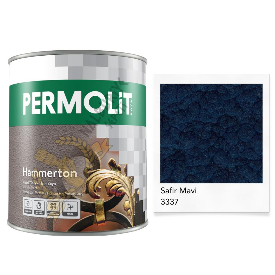 Permolit Hammerton Dekoratif Metal Boyası SAFİR MAVİ 0.65 Lt.