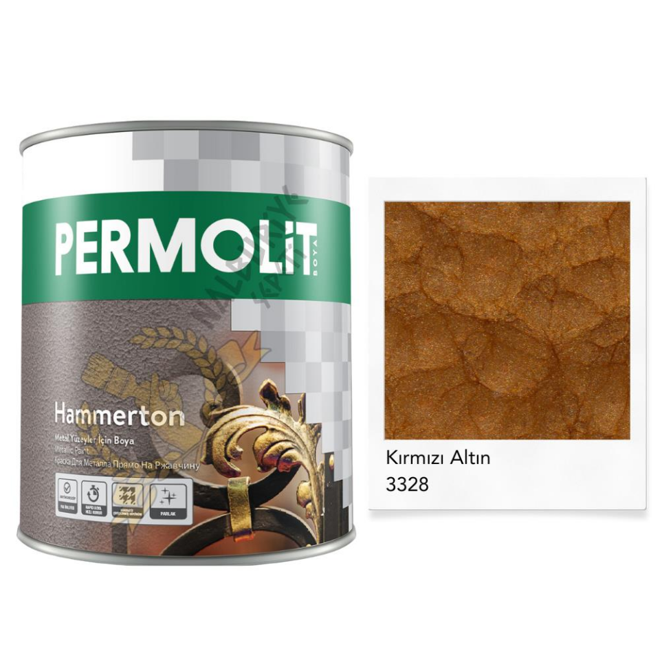 Permolit Hammerton Dekoratif Metal Boyası KIRMIZI ALTIN 2.2 Lt.