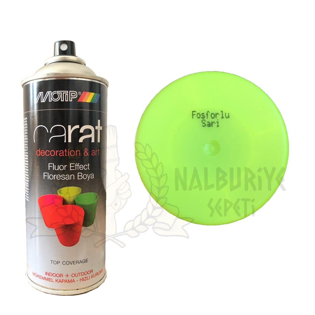 Motip Carat Akrilik Sprey Boya FLORESAN FOSFORLU SARI 400 ml
