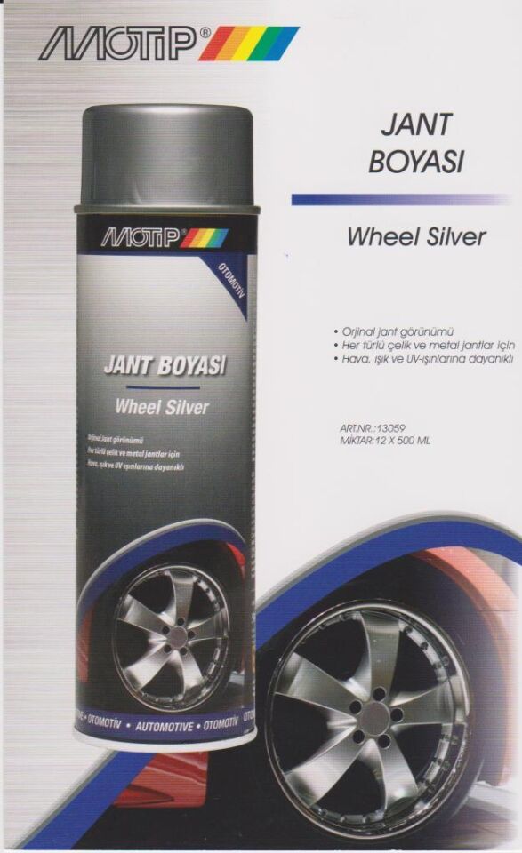 Motip Üniversal Akrilik Sprey Boya GÜMÜŞ JANT BOYASI 500 ml