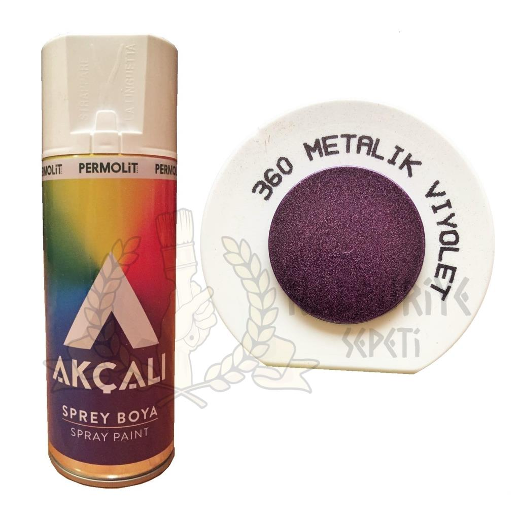 Akçalı Akrilik Sprey Boya METALİK VİYOLET MOR (Simli) 400 ml - 360