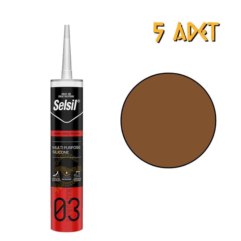 Selsil Genel Amaçlı Silikon ALTIN MEŞE 322 gr. - 5 Adet