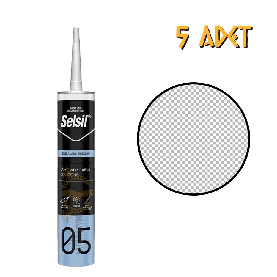 Selsil Mutfak Banyo Duşakabin Silikonu ŞEFFAF 280 ml. - 5 Adet