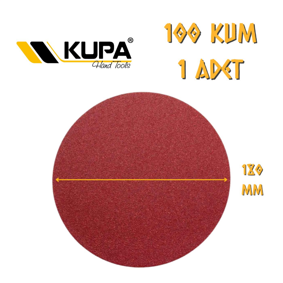 Kupa Yuvarlak Cırt Zımpara 180 mm - P100 Kum - 1 Adet