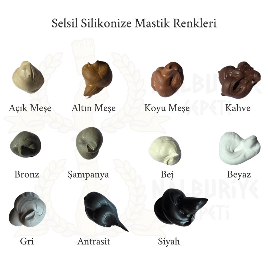 Selsil Silikonize Mastik AÇIK MEŞE 500 gr. - 5 Adet