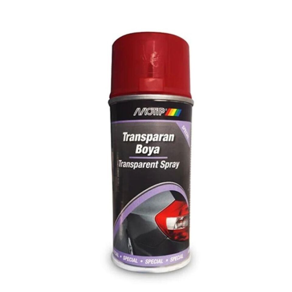 Motip Transparan Stop Far Sprey Boya KIRMIZI 400 ml - Stop Boyası