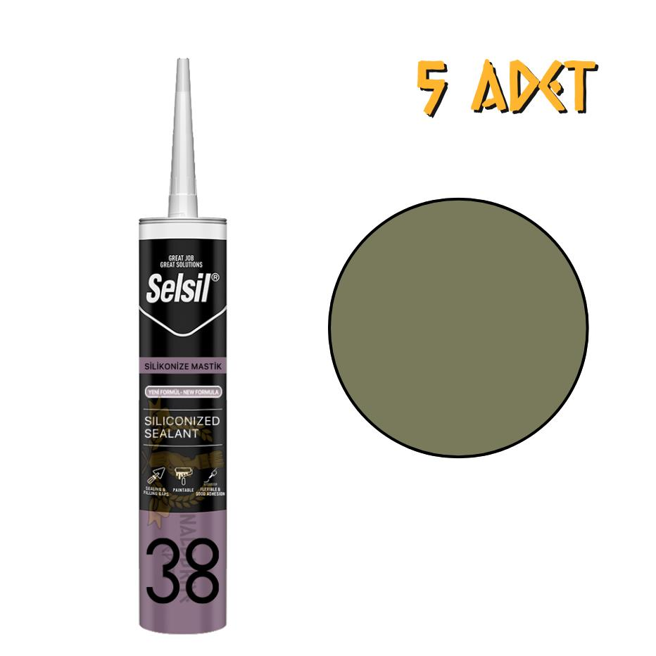 Selsil Silikonize Mastik BRONZ-ŞAMPANYA 500 gr. - 5 Adet