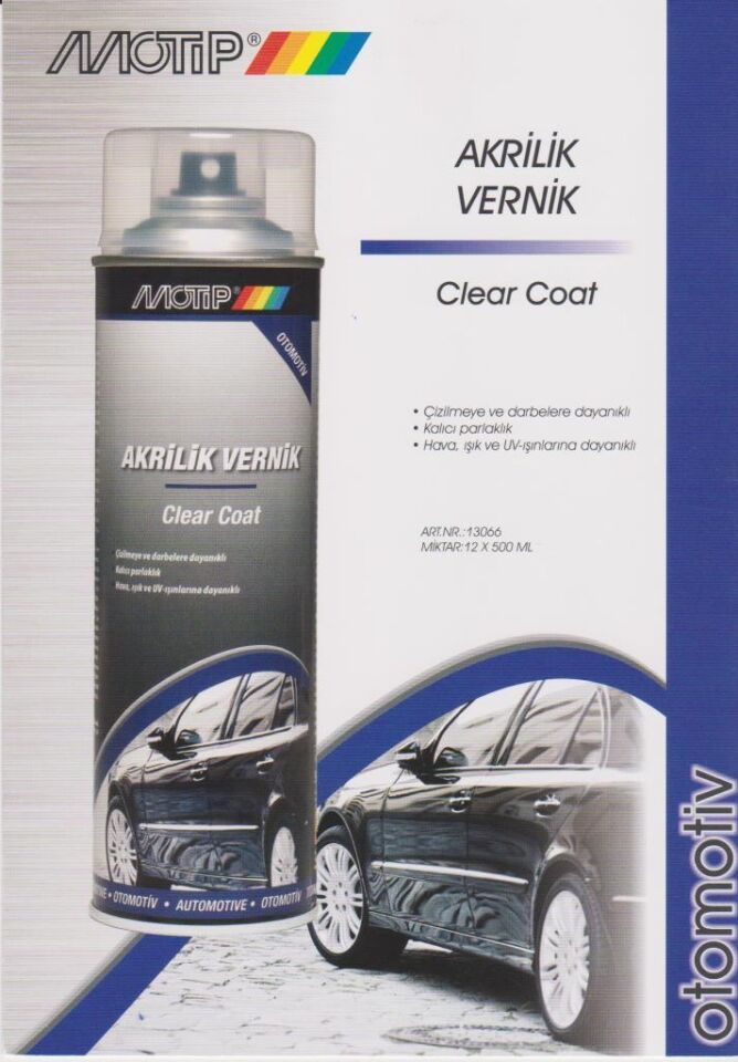 Motip Üniversal Akrilik Sprey Vernik ŞEFFAF PARLAK VERNİK 500 ml