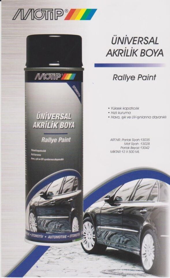 Motip Üniversal Akrilik Sprey Boya MAT SİYAH 500 ml