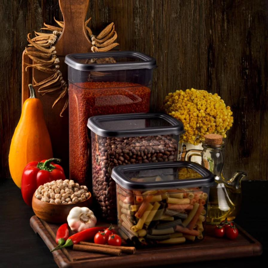 Offbox Dikdörtgen Bakliyat Baharat Gıda Saklama Kabı - 3 Çeşit - 18 Adet