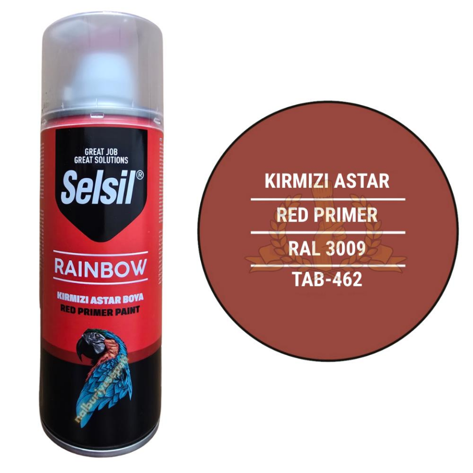 Selsil Rainbow Akrilik Sprey ASTAR KIRMIZI 400 ml. - RAL3009