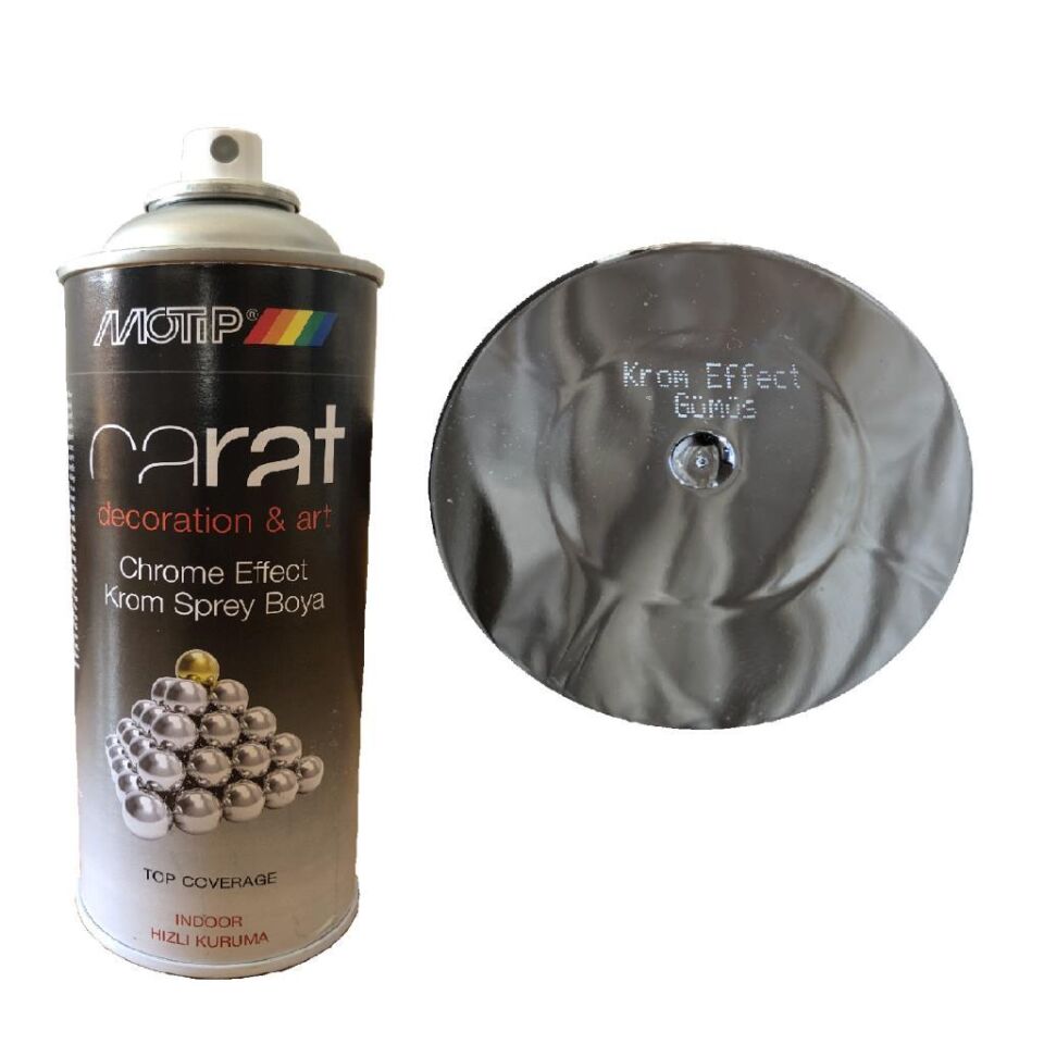Motip Carat Akrilik Sprey Boya KROM GÜMÜŞ EFEKT 400 ml