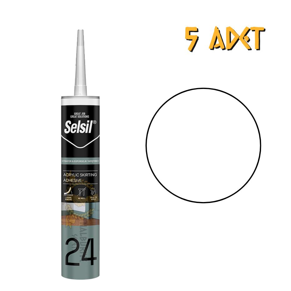 Selsil Strafor Süpürgelik Montaj Yapıştırıcı Sıvı Çivi 300 ml. - 5 Adet