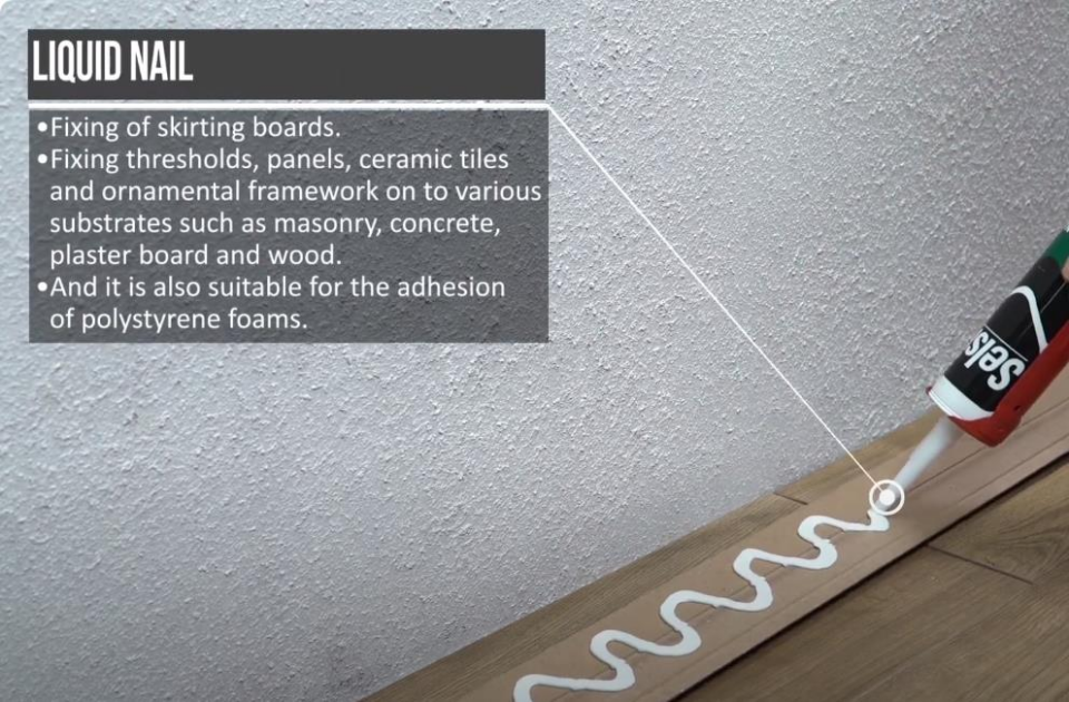 Selsil Strafor Süpürgelik Montaj Yapıştırıcı Sıvı Çivi 300 ml. - 5 Adet