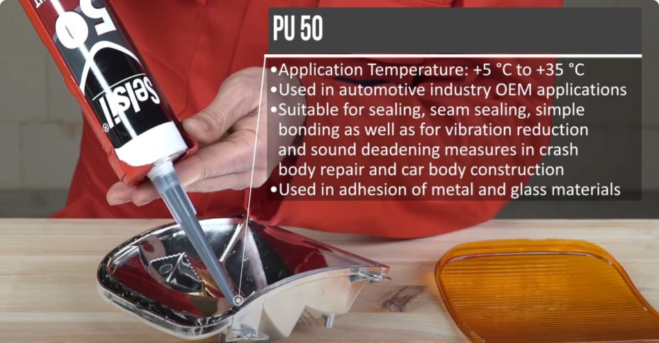 Selsil Poliüretan Sosis Mastik Yapıştırıcı PU50 SİYAH 600 ml. - 5 Adet
